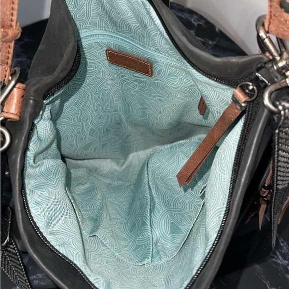 The Sak Handbag Ashland Vintage Leather Bucket Bag Black AUTHENTIC - Picture 10 of 14